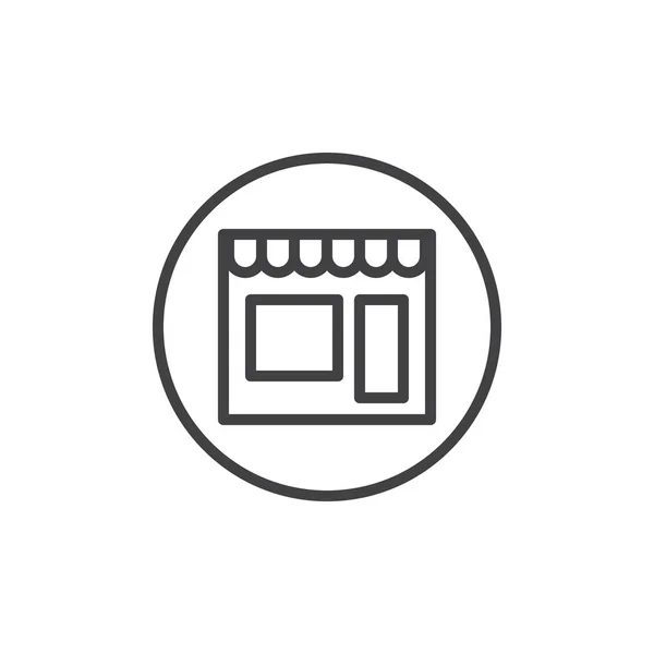 Alışveriş Satırı Simgesi Vektör Işareti Anahat Üzerinde Beyaz Izole Doğrusal — Stok Vektör