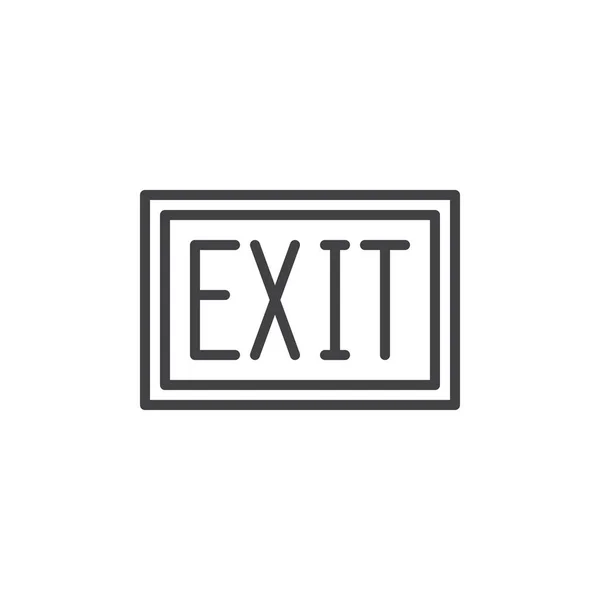 Exit Line Icon Outline Vector Sign Linear Style Pictogram Isolated — Stock Vector