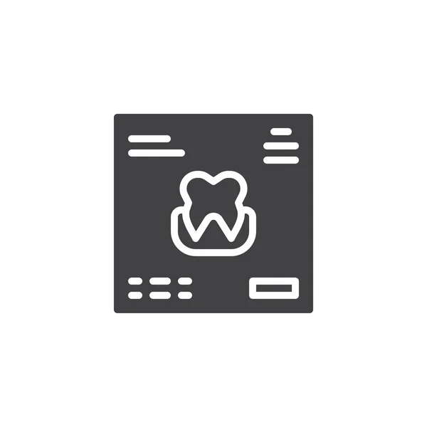 Dent Dentaire Rapport Document Icône Vecteur Rempli Signe Plat Pictogramme — Image vectorielle