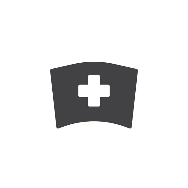 Krankenschwester Hut Symbol Vektor Gefüllte Flache Zeichen Solides Piktogramm Auf — Stockvektor