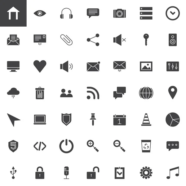 Set Icone Vettoriali Essenziali Dell Interfaccia Utente Moderna Collezione Simboli — Vettoriale Stock