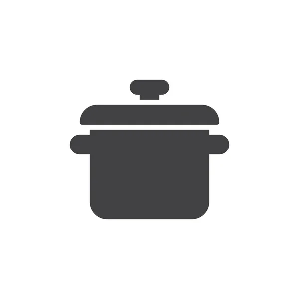 Cooking Pot Icon Vector Filled Flat Sign Solid Pictogram Isolated — Stock Vector