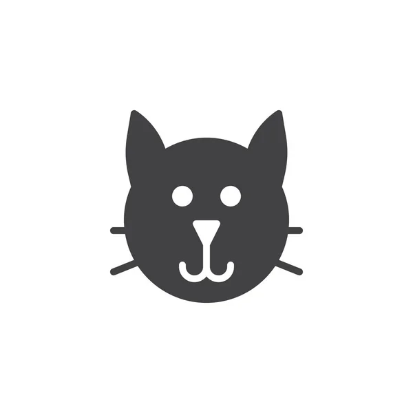 猫头图标向量 填充平面标志 在白色查出的固体象形图 宠物符号 徽标插图 — 图库矢量图片