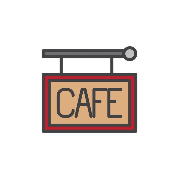 Знак Кафе Заполненный Контур Значок Знак Вектора Линии Линейная Красочная — стоковый вектор
