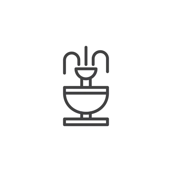 Brunnenliniensymbol Umrissvektorzeichen Lineares Piktogramm Auf Weiß Isoliert Symbol Logoabbildung Editierbarer — Stockvektor