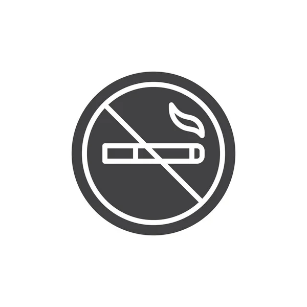 Žádné Kouření Cigaret Ikona Vektor Plný Plochý Znamení Solidní Piktogram — Stockový vektor