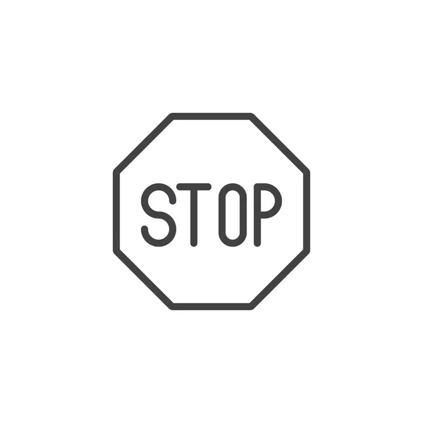 Icona Della Linea Stop Del Segnale Stradale Segno Vettoriale Del — Vettoriale Stock