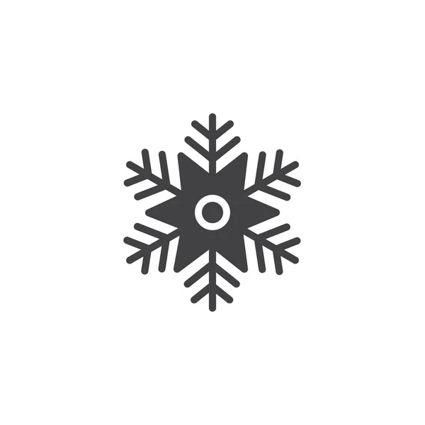 Вектор Снежинки Плоский Знак Сплошная Пиктограмма Выделенная Белом Рождественский Символ — стоковый вектор