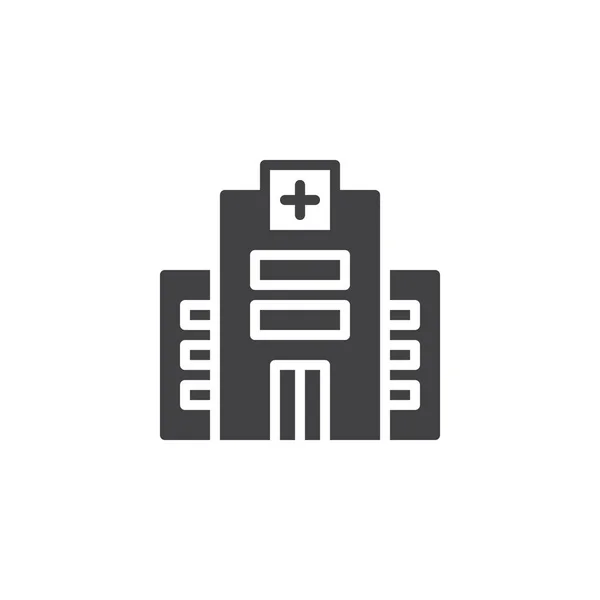 Nemocniční Budovy Vektorové Ikony Plný Plochý Znamení Solidní Piktogram Izolované — Stockový vektor