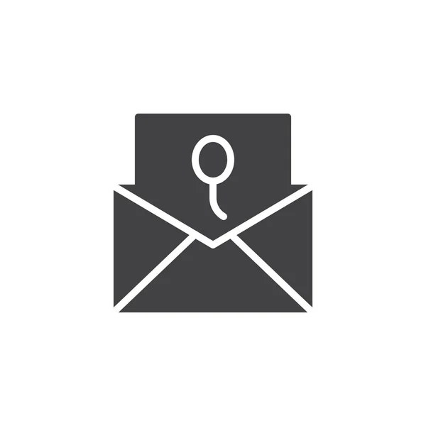 Einladungskarte Icon Vektor Gefülltes Flaches Schild Solides Piktogramm Auf Weiß — Stockvektor