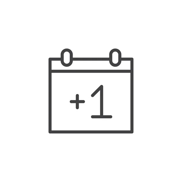 日历线图标 轮廓矢量符号 线性样式象形图隔离在白色 带有1个符号 徽标插图的规划师 可编辑笔画 — 图库矢量图片