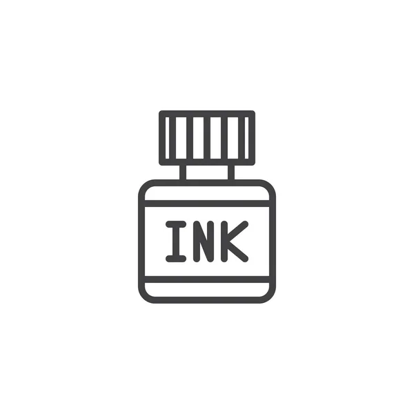 Ink Bottle Line Icon Outline Vector Sign Linear Style Pictogram — Stock Vector
