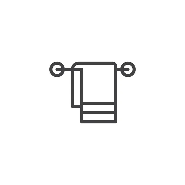 Ручной Значок Линии Полотенца Очертания Векторного Знака Пиктограмма Линейного Стиля — стоковый вектор