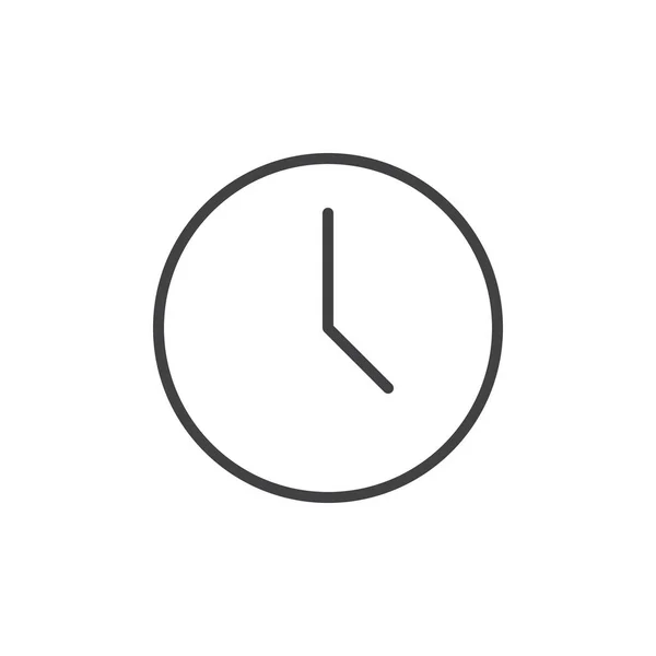 時計の線のアイコン ベクトル記号の概要線形スタイル ピクトグラム白で隔離 時計のシンボル ロゴの図 編集可能なストローク — ストックベクタ