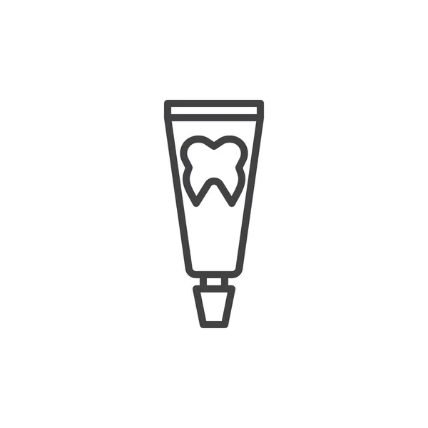 Dentifrice Tube Ligne Icône Contour Signe Vectoriel Pictogramme Style Linéaire — Image vectorielle