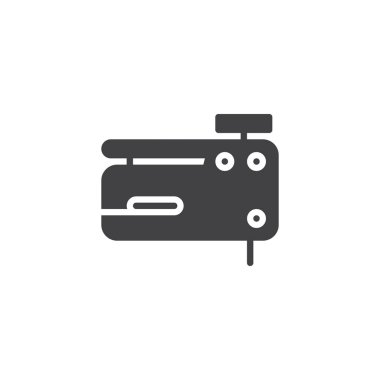 Silah simge vektör, dolu düz işareti, katı piktogram beyaz izole çivi. Nailer sembolü, logo illüstrasyon