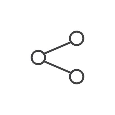 Paylaşmak satırı simgesi, vektör işareti, anahat üzerinde beyaz izole doğrusal stil piktogram. Şebeke sembolü, logo illüstrasyon. Düzenlenebilir kontur