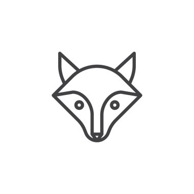 Zeka çizgisi simgesi fox, vektör işareti, anahat üzerinde beyaz izole doğrusal stil piktogram. Sembol, logo illüstrasyon. Düzenlenebilir kontur