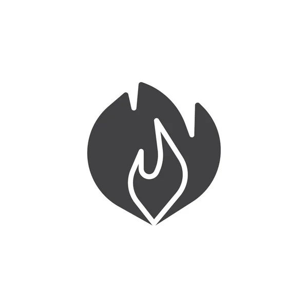 Вектор Огненного Пламени Плоский Знак Сплошная Пиктограмма Выделенная Белом Воспламеняющийся — стоковый вектор