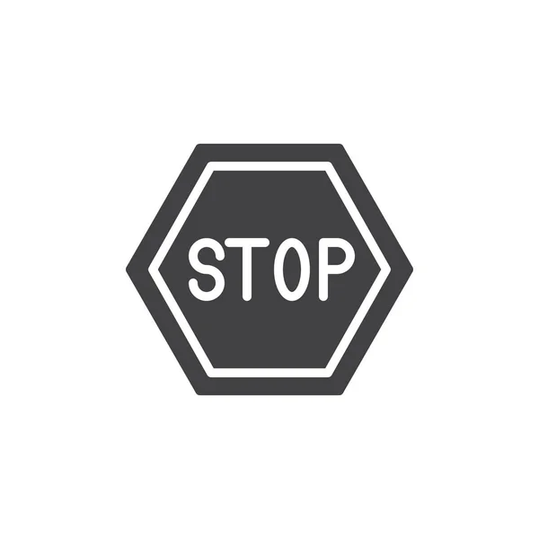 Stop Route Icône Vecteur Rempli Signe Plat Pictogramme Solide Isolé — Image vectorielle