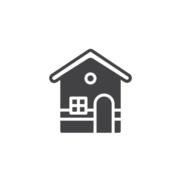 ジンジャーブレッドの家のアイコン ベクトルはいっぱいフラット記号 白で隔離固体のピクトグラムです シンボル ロゴの図 — ストックベクタ
