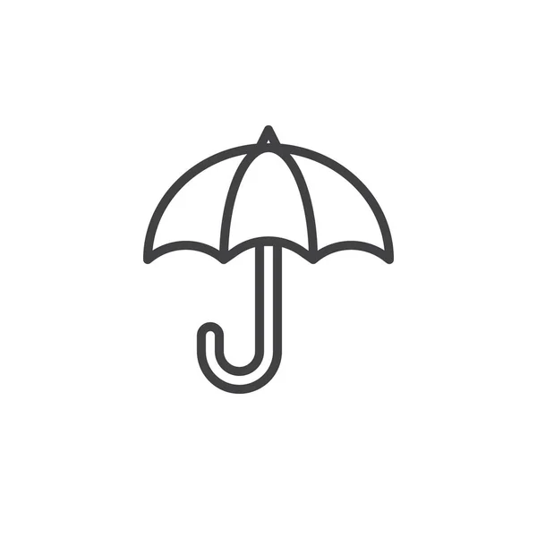 Icône Ligne Parapluie Signe Vectoriel Contour Pictogramme Style Linéaire Isolé — Image vectorielle