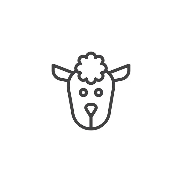 Sheep Head Line Icon Outline Vector Sign Linear Style Pictogram — Stock Vector