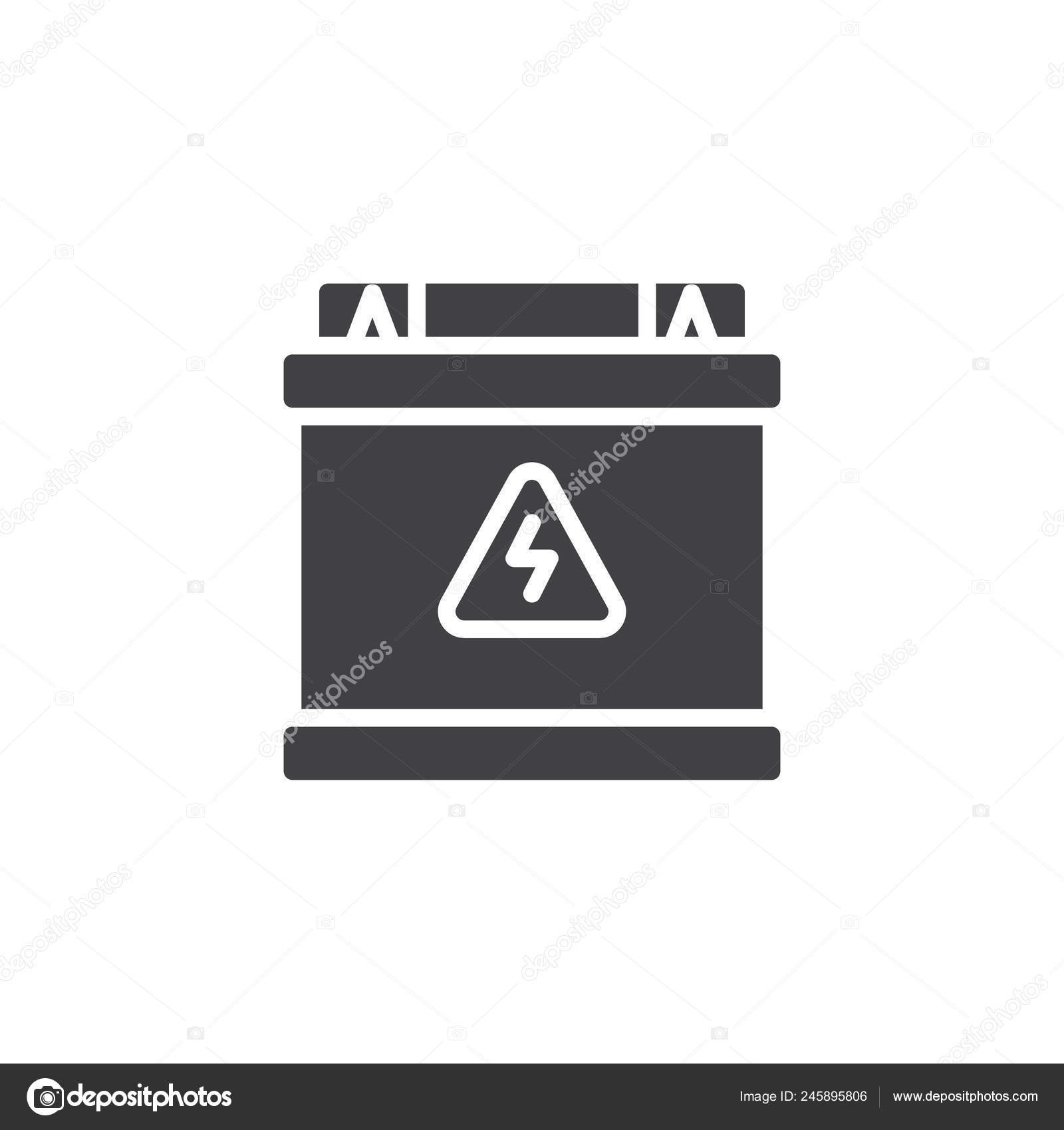 アキュムレータ バッテリー アイコン ベクトルはいっぱいフラット記号 白で隔離固体のピクトグラムです 車のバッテリーのシンボル ロゴの図 ストックベクター C Avicons