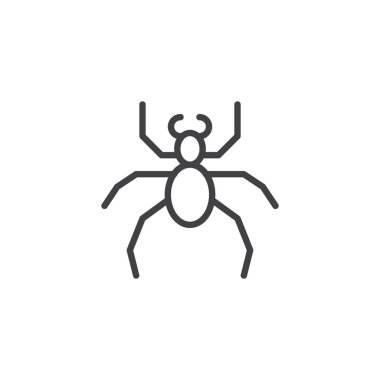 Bug böcek satırı simgesi, vektör işareti, anahat üzerinde beyaz izole doğrusal stil piktogram. böceği sembolü, logo illüstrasyon. Düzenlenebilir kontur