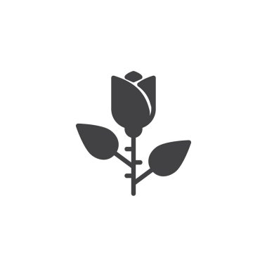 Çiçek vektör simge yükseldi. Mobil kavramı ve web tasarım için düz işareti dolu. Eskrim basit katı simgesi. Sembol, logo illüstrasyon. Piksel mükemmel vektör grafikleri