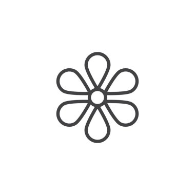 Çiçek anahat simgesi. Mobil kavramı ve web tasarım için doğrusal stili işaret. Papatya basit çizgi vektör simgesi. Sembol, logo illüstrasyon. Piksel mükemmel vektör grafikleri