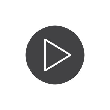 Düğme simge vektör, dolu düz işareti, üzerinde beyaz izole katı piktogram oynamak. Sembol, logo illüstrasyon.