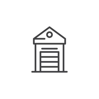 Sera anahat simgesi. Mobil kavramı ve web tasarım için doğrusal stili işaret. Glasshouse basit çizgi vektör simgesi. Sembol, logo illüstrasyon. Piksel mükemmel vektör grafikleri