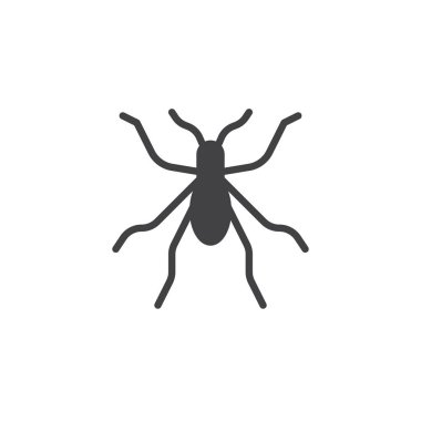 Tahtakurusu simge vektör, düz işareti, üzerinde beyaz izole katı piktogram dolu. Böceği sembolü, logo illüstrasyon.