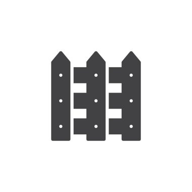 Ahşap çit vektör simgesi. Mobil kavramı ve web tasarım için düz işareti dolu. Çitli basit katı simgesi. Sembol, logo illüstrasyon. Piksel mükemmel vektör grafikleri