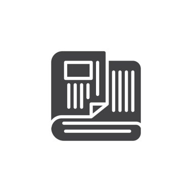 Gazete vektör simgesi. Mobil kavramı ve web tasarım için düz işareti dolu. Haber basit katı simgesi. Sembol, logo illüstrasyon. Piksel mükemmel vektör grafikleri