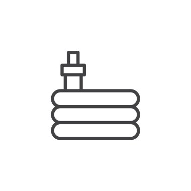 Sulama hortumu simgesi anahat. Mobil kavramı ve web tasarım için doğrusal stili işaret. Hosepipe basit bir çizgi vektör simgesi. Sembol, logo illüstrasyon. Piksel mükemmel vektör grafikleri