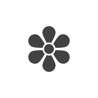 Çiçek vektör simgesi. Mobil kavramı ve web tasarım için düz işareti dolu. Papatya basit katı simgesi. Sembol, logo illüstrasyon. Piksel mükemmel vektör grafikleri