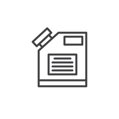 Benzin bidon anahat simgesi. Mobil kavramı ve web tasarım için doğrusal stili işaret. Teneke kutu basit çizgi vektör simgesi. Sembol, logo illüstrasyon. Piksel mükemmel vektör grafikleri