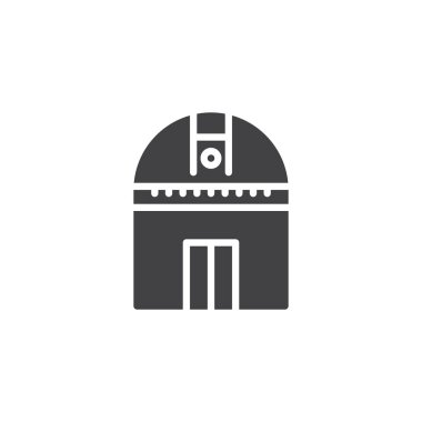 Teleskop vektör simgesi. Mobil kavramı ve web tasarım için düz işareti dolu. basit katı simgesi. Gözlemevi sembolü, logo illüstrasyon. Piksel mükemmel vektör grafikleri