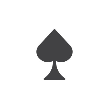 Casino kürek takımı simge vektör, düz işareti, üzerinde beyaz izole katı piktogram dolu. Sembol, logo illüstrasyon.