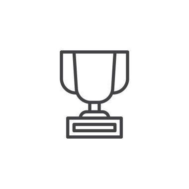Kupa anahat simgesi. Mobil kavramı ve web tasarım için doğrusal stili işaret. Şampiyonlar Kupası basit çizgi vektör simgesi. Sembol, logo illüstrasyon. Piksel mükemmel vektör grafikleri