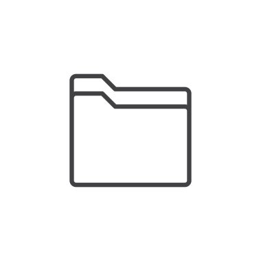 Klasör satırı simgesi, anahat vektör işareti üzerinde beyaz izole doğrusal stil piktogram. Arşiv dosyası sembol, logo illüstrasyon. Düzenlenebilir kontur