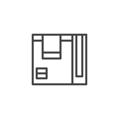 Paket anahat simgesi. Mobil kavramı ve web tasarım için doğrusal stili işaret. basit çizgi vektör simgesi. Sembol, logo illüstrasyon. Piksel mükemmel vektör grafikleri