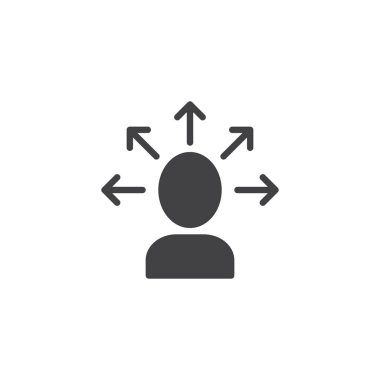 Karar simge vektör, dolu düz işareti, üzerinde beyaz izole katı piktogram olun. Öz farkındalık sembolü, logo illüstrasyon.