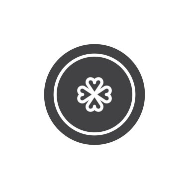 Yonca vektör simgesi ile para. Mobil kavramı ve web tasarım için düz işareti dolu. Aziz Patrick günü paralar basit katı simgesi. Sembol, logo illüstrasyon. Piksel mükemmel vektör grafikleri