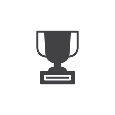 Kupa vektör simgesi. Mobil kavramı ve web tasarım için düz işareti dolu. Şampiyonlar Kupası basit katı simgesi. Sembol, logo illüstrasyon. Piksel mükemmel vektör grafikleri