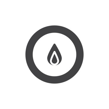 Daire simge vektör, dolu düz işareti, üzerinde beyaz izole katı piktogram alev. Yangın alarm düğme sembolü, logo illüstrasyon.