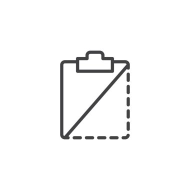 Pano satırı simgesi, Anahat vektör işareti üzerinde beyaz izole doğrusal stil piktogram. Sembol, logo illüstrasyon. Düzenlenebilir kontur