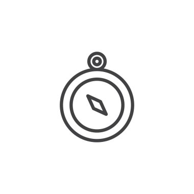 Pusula anahat simgesi. Mobil kavramı ve web tasarım için doğrusal stili işaret. Gezinti basit çizgi vektör simgesi. Sembol, logo illüstrasyon. Piksel mükemmel vektör grafikleri